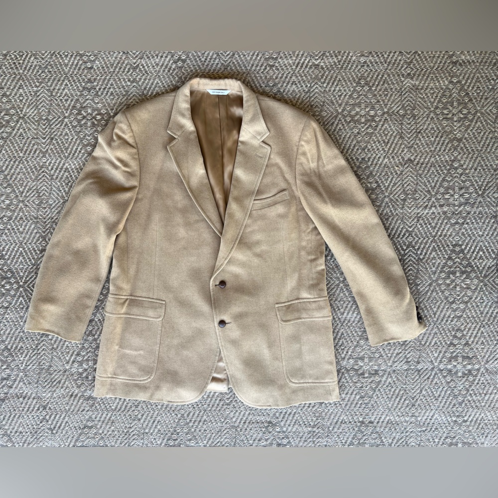 Vintage Mens 100%‎ Camelhair Sports Coat Blazer Leather Buttons Hanny's Arizona